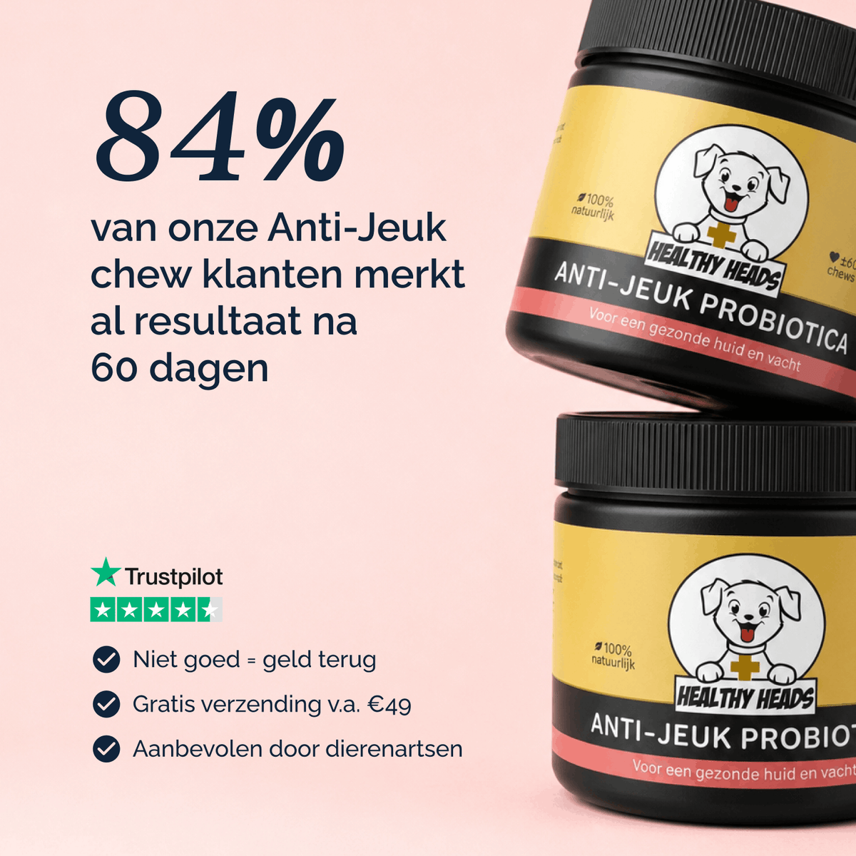 Juckreizlindernde probiotische Kausnacks für Hunde – 180 g
