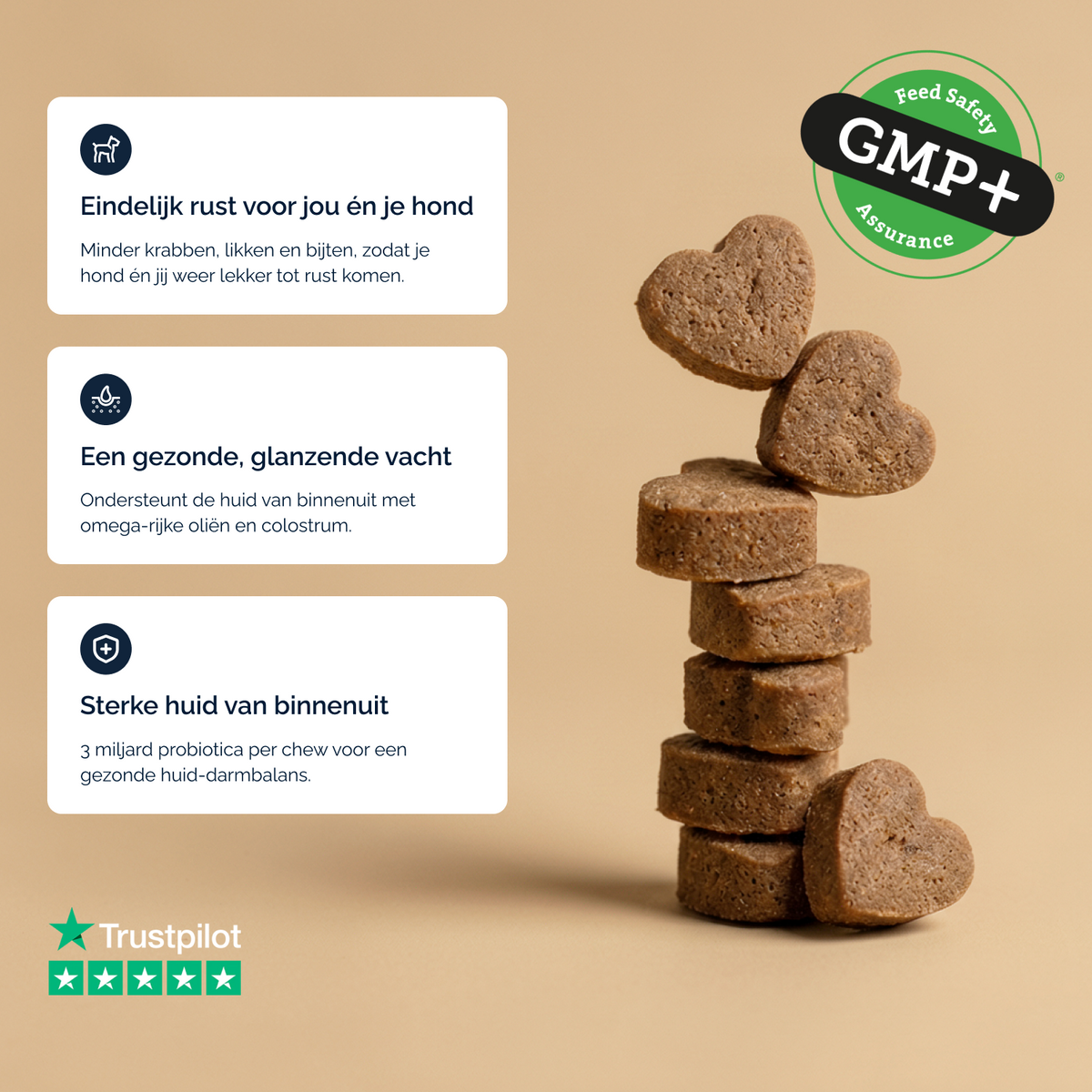 Juckreizlindernde probiotische Kausnacks für Hunde – 180 g